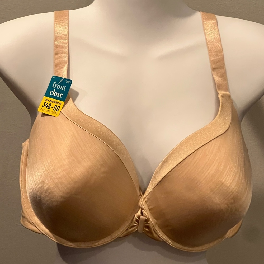🇺🇸 $5 🇺🇸 Vanity Fair Peach Front Closure Underwire Padded Bra NWT 38DD